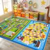 Garvee 4×6 Rugs for Kids Room, Washable Playroom Rug Hopscotch＆Ludo Game Area Rugs with Colors, Non Slip Ultra Soft Educational Learning Carpet Stain Resistant City Road Mats for Children Baby Toddler(Maze Puzzle)