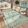 Garvee 5×7 Area Rug Washable Floral Peacock Rugs for Living Room Bedroom, Low Pile Non Slip Nursery Rugs for Girls Room Playroom, Vintage Home Decor Thin Carpet for Dining Room, Green(Green)