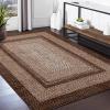 Garvee 5×7 Area Rugs Washable Rugs for Living Room, Boho Vintage Rug Non Slip Low Pile Stain Resistance Indoor Soft Large Carpet for Bedroom Dining Room Office (Brown)