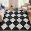 Garvee 9×12 Area Rug Washable Black Rug for Living Room Dining Room Low Pile Neutral Area Rugs Modern Geometric Checkered Rugs Low Pile Bedroom Area Rug(Checkered|black & White)