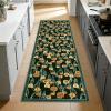 Garvee Floral 8×10 Living Room Bedroom Rugs, Washable Non-Slip Vintage Retro Accent Dining Room Rug, Soft Low-Pile Indoor Farmhouse Decorative Rugs for Home Office Girls Room, Pink(Tulip|yellow)