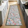Garvee Floral 8×10 Living Room Bedroom Rugs, Washable Non-Slip Vintage Retro Accent Dining Room Rug, Soft Low-Pile Indoor Farmhouse Decorative Rugs for Home Office Girls Room, Pink(Tulip|pink)