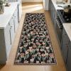 Garvee Floral 8×10 Living Room Bedroom Rugs, Washable Non-Slip Vintage Retro Accent Dining Room Rug, Soft Low-Pile Indoor Farmhouse Decorative Rugs for Home Office Girls Room, Pink(Tulip|black)