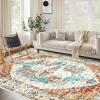 Garvee Oriental Washable Rugs Ultra-Thin Non-Slip Soft Vintage Throw Carpet for Bedroom, Living Room, Dining Room, and Office, Stain Resistant and Durable. Red(Red)