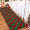 Garvee Red Christmas Runner Rug for Hallway 2×6 Non-Slip Kitchen Runner, Ultra-Soft Low Pile Scalloped Rug for Bedroom, Non-Shedding Thin Indoor Carpet for Laundry, Living Room(Christmas Plaid-red&green)