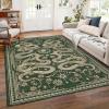 Garvee Snake 9×12 Area Rugs for Living Room Washable Non Slip Stain Resistant Thin Carpet Low Pile Lightweight Floor Cover for Bedroom Dining Room Office, Green(Snake/Green)