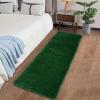 Garvee Soft Fluffy Runner Rug 2×8 for Hallway Bedside Long Runner Rug Non-Slip Tie-Dyed Plush Shag Runner Modern Solid Color Throw Carpet for Living Room Nursery Entryway Girls Kids Room, Green