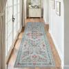 Garvee Washable Floral 5×7 Area Rugs for Living Room, Indoor Farmhouse Non Slip Girls Bedroom Rug, Ultra Soft Thin Large Carpet for Nursery Playroom, Stain Resistant Dining Room Rugs, Beige Pink(Floral|grey Green)