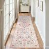 Garvee Washable Floral 5×7 Area Rugs for Living Room, Indoor Farmhouse Non Slip Girls Bedroom Rug, Ultra Soft Thin Large Carpet for Nursery Playroom, Stain Resistant Dining Room Rugs, Beige Pink(Floral|pink)