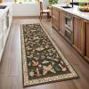 Garvee Washable Rug 8×10 Vintage Area Rug for Living Room Non Slip Boho Medal Throw Rugs Non Shedding Farmhouse Distressed Carpet Foldable Thin Retro Rug for Office Kid Nursery Playroom Blue Brown(Butterfly | Brown)