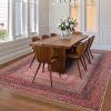 Garvee Washable Rug 9×12 Modern Bordered Area Rugs for Living Room Contemporary Rustic Soft Anti-Skid Folding Carpet Non-Shedding Indoor Floor Carpets for Bedroom Dining Room Home Office, Beige(Border-pink)