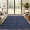 Garvee Washable Runner Rug for Hallway 2×6 Black Bathroom Rug Non Slip Non Shedding Modern Solid Color Floor Covering Stain Resistant Contemporary Accent Mats for Entryway Bedroom Kitchen(Solid Color|blue)