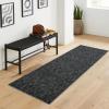 Garvee Washable Runner Rug for Hallway 2×6 Black Bathroom Rug Non Slip Non Shedding Modern Solid Color Floor Covering Stain Resistant Contemporary Accent Mats for Entryway Bedroom Kitchen(Solid Color|black)