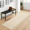 Garvee Washable Runner Rug for Hallway 2×6 Black Bathroom Rug Non Slip Non Shedding Modern Solid Color Floor Covering Stain Resistant Contemporary Accent Mats for Entryway Bedroom Kitchen(Modern|camel)