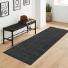 Garvee Washable Runner Rug for Hallway 2×6 Black Bathroom Rug Non Slip Non Shedding Modern Solid Color Floor Covering Stain Resistant Contemporary Accent Mats for Entryway Bedroom Kitchen(Neutral|black)