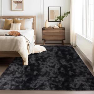 Garvee Shag Area Rugs 6 x 9 ft, Fluffy Rug Plush Shaggy Rugs for Living Room, Tie-Dyed Furry Fur Rugs for Bedroom Non Shedding Fuzzy Accent Rug Carpet Floor Covers for Home Decor
