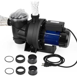 Garvee 1.1HP Pool Pump In/Above Ground Water Pump Single Speed, 800W/115V, 3962GPH & High Flow, Powerful Self Primming Swimming Pool Pumps with Filter Basket, Low Noise