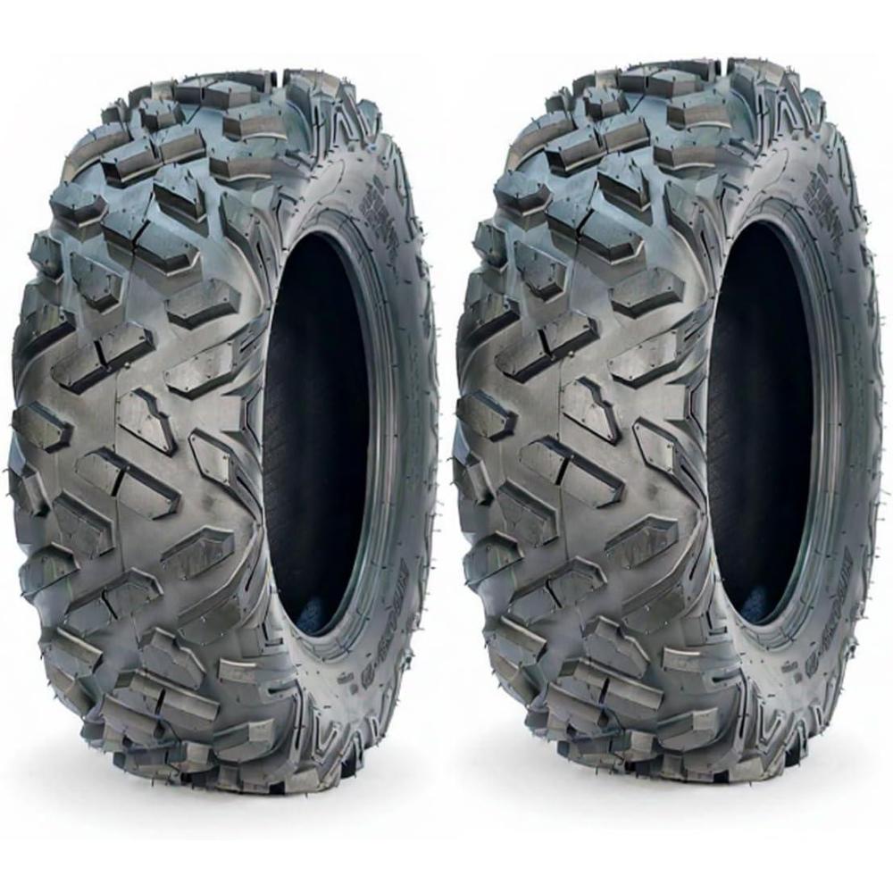 image:imageSet of 2 24x812 6PR ATV UTV Tires  All Terrain Tubeless OffRoad Tires Heavy Duty Puncture Resistant for Trail Sand Mud Rock amp Street RidingAT24X812