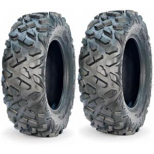 Set of 2 24×8-12 6PR ATV UTV Tires – All Terrain Tubeless Off-Road Tires, Heavy Duty Puncture Resistant for Trail, Sand, Mud, Rock & Street Riding(AT25X8-12)