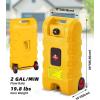 15 gal Gas Can, Heavy-Duty Gas Tank and Fuel Caddy with Manual Fuel Transfer Pump, Portable Fuel Tank on Wheels with 10 ft Hose for Lawn Mowers, Cars, Boats, ATVs, Home and Farm Use, Red(Yellow)