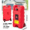 15 gal Gas Can, Heavy-Duty Gas Tank and Fuel Caddy with Manual Fuel Transfer Pump, Portable Fuel Tank on Wheels with 10 ft Hose for Lawn Mowers, Cars, Boats, ATVs, Home and Farm Use, Red(Red)