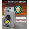 15 gal Gas Can, Heavy-Duty Gas Tank and Fuel Caddy with Manual Fuel Transfer Pump, Portable Fuel Tank on Wheels with 10 ft Hose for Lawn Mowers, Cars, Boats, ATVs, Home and Farm Use, Red(Grey 15 Gallon)