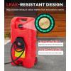 15 gal Gas Can, Heavy-Duty Gas Tank and Fuel Caddy with Manual Fuel Transfer Pump, Portable Fuel Tank on Wheels with 10 ft Hose for Lawn Mowers, Cars, Boats, ATVs, Home and Farm Use, Red(Red)