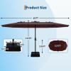 Garvee 15 ft Rectangular Patio Umbrella with Base Included – Large Patio Umbrella with Crank Handle, UV Protection for Outdoor Market, Backyard, Pool – Navy Blue(Burgundy)