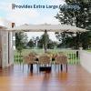 Garvee 15 ft Rectangular Patio Umbrella with Base Included – Large Patio Umbrella with Crank Handle, UV Protection for Outdoor Market, Backyard, Pool – Navy Blue(Beige)