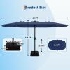 Garvee 15 ft Rectangular Patio Umbrella with Base Included – Large Patio Umbrella with Crank Handle, UV Protection for Outdoor Market, Backyard, Pool – Navy Blue(Navy Blue)