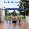 Garvee 15 ft Rectangular Patio Umbrella with Base Included – Large Patio Umbrella with Crank Handle, UV Protection for Outdoor Market, Backyard, Pool – Navy Blue(Navy Blue)