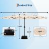 Garvee 15 ft Rectangular Patio Umbrella with Base Included – Large Patio Umbrella with Crank Handle, UV Protection for Outdoor Market, Backyard, Pool – Navy Blue(Beige old)