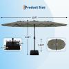 Garvee 15 ft Rectangular Patio Umbrella with Base Included – Large Patio Umbrella with Crank Handle, UV Protection for Outdoor Market, Backyard, Pool – Navy Blue(Gray old)
