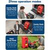 Garvee 16 Gallon Gas Can, Fuel Tank Container with LE Fluid Transfer Manual 10 FT Siphon Pump, Portable Diesel Gas Storage Caddy w/Wheels for Car, ATV, Weeder, Boat, Tractor, Snow Blower,Generator(Red 16 Gal Block)