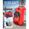 Garvee 16 Gallon Gas Can, Fuel Tank Container with LE Fluid Transfer Manual 10 FT Siphon Pump, Portable Diesel Gas Storage Caddy w/Wheels for Car, ATV, Weeder, Boat, Tractor, Snow Blower,Generator(Red 16 Gal Block)