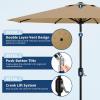 Garvee 4Pcs Patio Umbrella Base 220LB Capacity Heavy Weight Stand Umbrella Stand for 10-15FT Umbrellas, Water/Sand Filled, Clip-Locked Assembly, Umbrellas Holder for Outdoor Deck Poolside, Black(Modern)