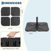 Garvee 4Pcs Patio Umbrella Base 220LB Capacity Heavy Weight Stand Umbrella Stand for 10-15FT Umbrellas, Water/Sand Filled, Clip-Locked Assembly, Umbrellas Holder for Outdoor Deck Poolside, Black(220LB Weight)