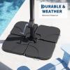 Garvee 4Pcs Patio Umbrella Base 220LB Capacity Heavy Weight Stand Umbrella Stand for 10-15FT Umbrellas, Water/Sand Filled, Clip-Locked Assembly, Umbrellas Holder for Outdoor Deck Poolside, Black(220LB Weight)