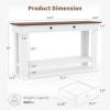 Garvee 54-Inch Long Console Table with Drawers, Wooden Rectangular Entryway Table w/Open Storage Shelf, Sofa Table Behind Couch, Farmhouse Entry Foyer Table for Entryway, Hallway, Living Room(Brown & White)