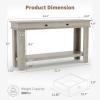 Garvee 54-Inch Long Console Table with Drawers, Wooden Rectangular Entryway Table w/Open Storage Shelf, Sofa Table Behind Couch, Farmhouse Entry Foyer Table for Entryway, Hallway, Living Room(New Grey)
