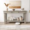 Garvee 54-Inch Long Console Table with Drawers, Wooden Rectangular Entryway Table w/Open Storage Shelf, Sofa Table Behind Couch, Farmhouse Entry Foyer Table for Entryway, Hallway, Living Room(New Grey)