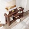 Garvee 54-Inch Long Console Table with Drawers, Wooden Rectangular Entryway Table w/Open Storage Shelf, Sofa Table Behind Couch, Farmhouse Entry Foyer Table for Entryway, Hallway, Living Room(Red Brown)