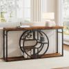 Garvee 55″ Entryway Table, 5-Tier Console Tables for Entryway, Industrial Narrow Sofa Tables with Storage for Living Room, Long Entry Hallway Couch Entrance Table with o-Shaped Metal Frame(Rustic)