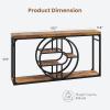 Garvee 55″ Entryway Table, 5-Tier Console Tables for Entryway, Industrial Narrow Sofa Tables with Storage for Living Room, Long Entry Hallway Couch Entrance Table with o-Shaped Metal Frame(Rustic)