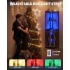 Garvee 72in Corner Wine Cabinet with Power Outlet, Industrial Wine Cabinet w/LED Strip&Glass Holder, 5-Tiers Liquor Cabinets Bar for Home, Small Space, Display Cabinets for, 12 Colors, Mesh Door(Brown)