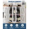 Garvee 72in Corner Wine Cabinet with Power Outlet, Industrial Wine Cabinet w/LED Strip&Glass Holder, 5-Tiers Liquor Cabinets Bar for Home, Small Space, Display Cabinets for, 12 Colors, Mesh Door(White)