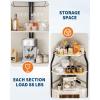 Garvee 72in Corner Wine Cabinet with Power Outlet, Industrial Wine Cabinet w/LED Strip&Glass Holder, 5-Tiers Liquor Cabinets Bar for Home, Small Space, Display Cabinets for, 12 Colors, Mesh Door(Grey)