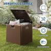 Garvee 80 gal Outdoor Storage Box, Large Waterproof Resin Deck Box Indoor Outdoor Use, Lockable UV Resistant Storage Bin for Patio, Garden, Cushions, Tools, Equipment, Black(Brown)