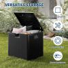 Garvee 80 gal Outdoor Storage Box, Large Waterproof Resin Deck Box Indoor Outdoor Use, Lockable UV Resistant Storage Bin for Patio, Garden, Cushions, Tools, Equipment, Black(Black)