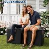 Garvee 80 gal Outdoor Storage Box, Large Waterproof Resin Deck Box Indoor Outdoor Use, Lockable UV Resistant Storage Bin for Patio, Garden, Cushions, Tools, Equipment, Black(Black)